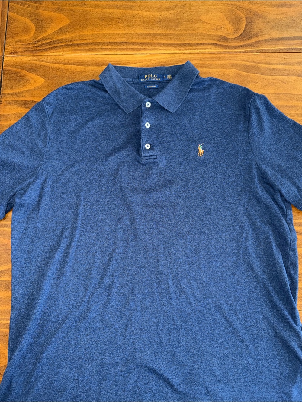 Polo Ralph Lauren Men’s Large Blue Classic Fit Polo Shirt Pony Logo Preppy Golf